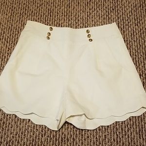 Very J Scallop High Waisted Shorts